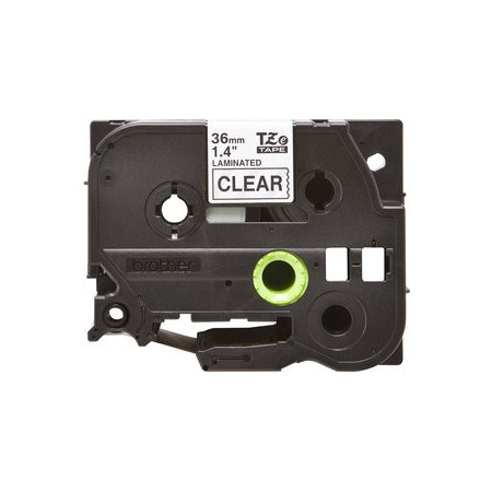 Cintas de rotular CINTA de ROTULAR BROTHER LAMINADA 5m 36mm NEGRO sobre TRANSPARENTE