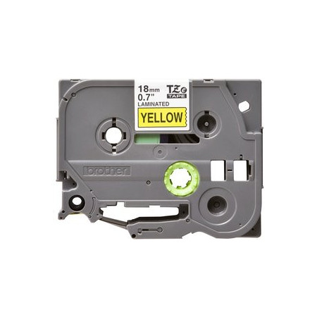 Cintas de rotular CINTA de ROTULAR BROTHER LAMINADA 8m 18mm NEGRO sobre AMARILLO