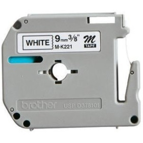 Cintas de rotular CINTA de ROTULAR BROTHER NO LAMINADA 8m 9mm BLANCO sobre NEGRO