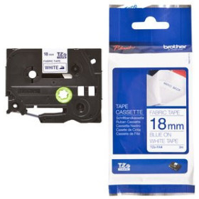 Cintas de rotular textiles CINTA de ROTULAR BROTHER TEXTIL 3m 18mm AZUL sobre BLANCO