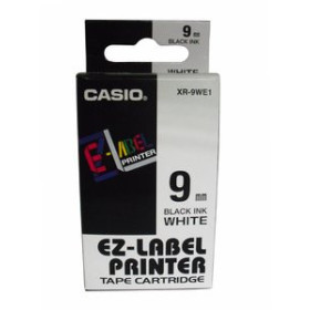 Cintas de rotular CINTA de ROTULAR CASIO 8m  9mm NEGRO sobre BLANCO (XR-9WE1)