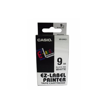 Cintas de rotular CINTA de ROTULAR CASIO 8m  9mm NEGRO sobre BLANCO (XR-9WE1)