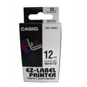 Cintas de rotular CINTA de ROTULAR CASIO 8m 12mm NEGRO sobre BLANCO (XR-12WE1)