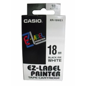 Cintas de rotular CINTA de ROTULAR CASIO 8m 18mm NEGRO sobre BLANCO (XR-18WE1)