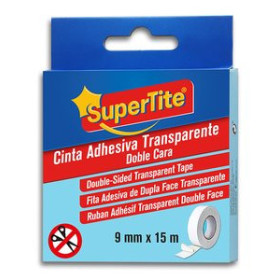 Cintas adhesivas doble cara CINTA DOBLE CARA SUPERTITE rollo 15m x 9mm TRANSPARENTE