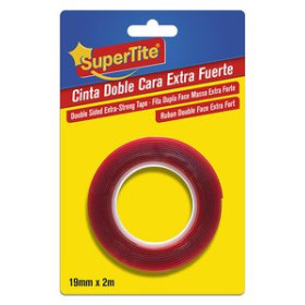 Cintas adhesivas doble cara CINTA DOBLE CARA SUPERTITE rollo 2m x 19mm FUERTE
