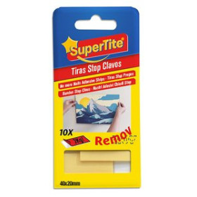 Cintas adhesivas doble cara CINTA DOBLE CARA SUPERTITE STOP CLAVOS REMOVIBLE 40x20mm ESTUCHE DE 10