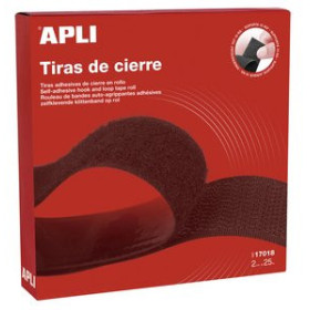 Cintas de velcro CINTA VELCRO APLI ADHESIVA 2cm x 25m NEGRO