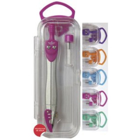 Compases COMPAS ESCOLAR con PROTECTOR AGUJA Y MINA COLORES SURTIDOS