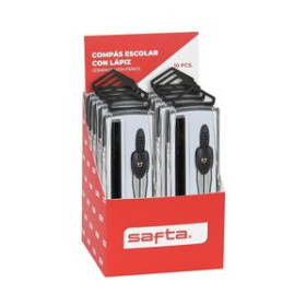 Compases COMPAS SAFTA ESCOLAR C/LAPIZ EXPOSITOR DE 10