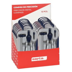 Compases COMPAS SAFTA ESCOLAR PRECISION C/ADAPTADOR UNIVERSAL EXPOSITOR DE 12