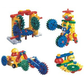 Juegos educativos CONTENEDOR MINILAND DE 62 PIEZAS DE CONSTRUCCION Y ENGRANAJE