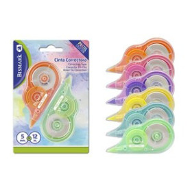 Correctores en cinta CORRECTOR CINTA BISMARK PASTEL 5 mm x 12 m BLISTER de 2