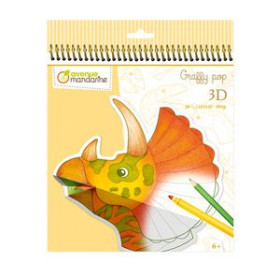 Libros de Regalo CUADERNO AVENUE MANDARINE GRAFFY POP 3D PARA COLOREAR DINOSAURIOS (+6 años)