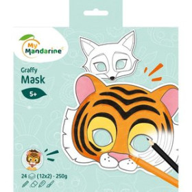 Caretas y coronas CUADERNO DE MASCARAS AVENUE MANDARINE GRAFFY ANIMALES 250g (+5 años)