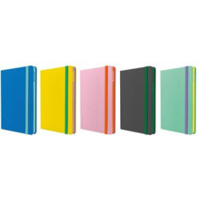 Cuadernos de notas CUADERNO MOOVING TAPA DURA A5 96h 90gr. PUNTEADO con GOMA COLORES SURTIDOS