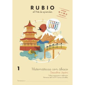 Cuadernos Rubio CUADERNO RUBIO A4 MATEMATICAS CON ABACO 1 - DESCUBRE JAPON (5-6 años)