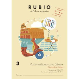 Cuadernos Rubio CUADERNO RUBIO A4 MATEMATICAS CON ABACO 3 - DESCUBRE ITALIA (5-6 años)