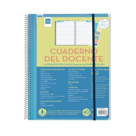 Agendas escolares CUADERNO/AGENDA FINOCAM DEL DOCENTE NO FECHADO ESPIRAL tapa PP S/V 230x310 con GOMA