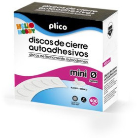 Cintas de velcro DISCOS CIERRE ADHESIVOS PLICO MINI 10 Ø 400 CONJUNTOS MACHO/HEMBRA BLANCO