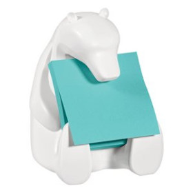Dispensador de notas reposicionables DISPENSADOR POST-IT DISEÑO OSO Z-NOTES con BLOCK NOTAS SUPER STICKY 76x76