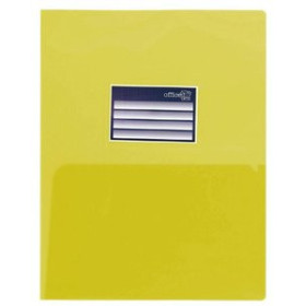 Subcarpetas y dosieres solapas o bolsa DOSIER con DOBLE BOLSA OFFICE BOX PP A4 con TARJETERO AMARILLO
