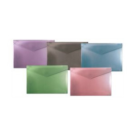 Dosieres sobre y bolsas cremallera DOSIER SOBRE CARCHIVO METAL PP VELCRO A5 200mic SURTIDOS PACK DE 10