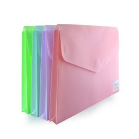 Dosieres sobre y bolsas cremallera DOSIER SOBRE OFFICE BOX PP V-LOCK A4+ BLUSH C/FUELLE SURTIDO (4 col.)