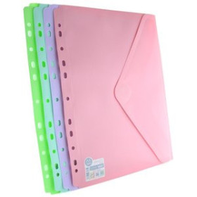 Dosieres sobre y bolsas cremallera DOSIER SOBRE OFFICE BOX PP V-LOCK A4+ BLUSH MULTITALADRO SURTIDO (4 col.)