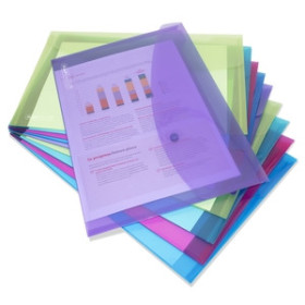 Dosieres sobre y bolsas cremallera DOSIER SOBRE RAPESCO ECO PP TRANSLUCIDO BROCHE A4+ SURTIDO PACK de 10