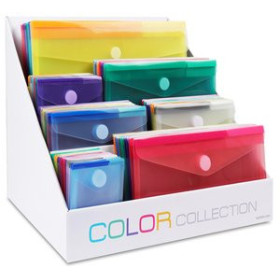 Dosieres sobre y bolsas cremallera DOSIER SOBRE TARIFOLD COLOR COLLECTION PP SURTIDO EXPOSITOR de 84