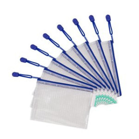 Dosieres sobre y bolsas cremallera DOSIER SOBRE TARIFOLD CREMALLERA PVC A6 AZUL PACK de 8