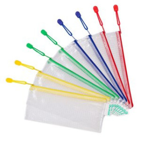 Dosieres sobre y bolsas cremallera DOSIER SOBRE TARIFOLD CREMALLERA PVC 250X115 COLORES SURTIDOS PACK de 8