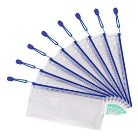 Dosieres sobre y bolsas cremallera DOSIER SOBRE TARIFOLD CREMALLERA PVC 250x130 mm AZUL PACK de 8