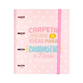 Carpetas de anillas ERIK 2021-CAROUGE CARPETA Fº 4 ANILLAS MIXTAS 35 mm CON GOMA