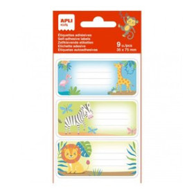 Etiquetas escolares ETIQUETA ESCOLAR APLI 75x35 SAVANA BLISTER DE 9