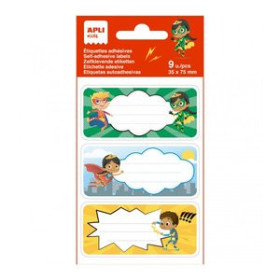 Etiquetas escolares ETIQUETA ESCOLAR APLI 75x35 SUPER HEROES BLISTER DE 9