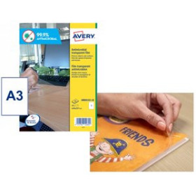 Protección ETIQUETAS ADH.AVERY A3 POLYESTER ANTIBACTERIANA Y ANTIMICROBIANA REMOVIBLE CAJA 10h 420x297 mm 10 uds.(AM001A3)