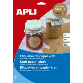 Etiquetas adhv. para impresora ETIQUETAS ADH.IMPR.APLI KRAFT CAJA 10h C.ROMOS 99