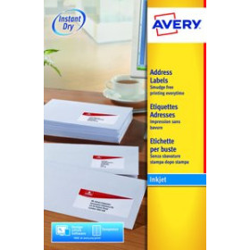 Etiquetas adhv. para impresora ETIQUETAS ADH.IMPR.AVERY A4 BLANCA C.ROMOS INKJET CAJA 25h 99