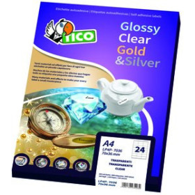 Etiquetas adhv. para impresora ETIQUETAS ADH.IMPR.TICO A4 SATINADA PLATA LASER CAJA 100h 44x16 mm OVALADA 6.000 uds.(SL4-4416)