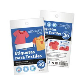 Etiquetado textil ETIQUETAS ADH.MANUALES BOLSA OFFICE BOX TEXTIL IDENTIFICA TU ROPA 45x12 mm 36 uds.