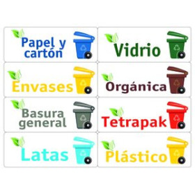 Etiquetas adhv. para impresora polyester ETIQUETAS IDENTIFICADORAS RESIDUOS TICO 120x45 mm SURTIDO de 24