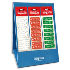 Etiquetas de regalo en bolsa ETIQUETAS REGALO ADH. HOLOGRAFICAS BLISTER DE 16 45x15 SURTIDO EXPOSITOR DE 160