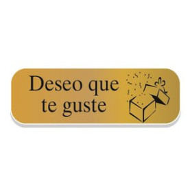 Etiquetas de regalo en rollo ETIQUETAS REGALO ADH. HOLOGRAFICAS ROLLO  250 uds. 45x15 "DESEO QUE TE GUSTE" ORO