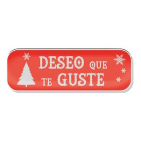 Etiquetas de regalo en rollo ETIQUETAS REGALO ADH. HOLOGRAFICAS ROLLO  250 uds. 45x15 "DESEO QUE TE GUSTE" ROJO