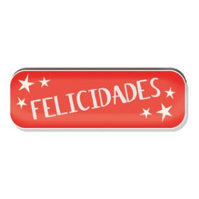 Etiquetas de regalo en rollo ETIQUETAS REGALO ADH. HOLOGRAFICAS ROLLO  250 uds. 45x15 "FELICIDADES" ROJO