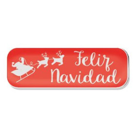 Etiquetas de regalo en rollo ETIQUETAS REGALO ADH. HOLOGRAFICAS ROLLO  250 uds. 45x15 "FELIZ NAVIDAD" ROJO