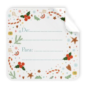 Etiquetas de regalo en rollo ETIQUETAS REGALO ADH. ROLLO  250 uds. CUADRADAS 40x40 NAVIDAD