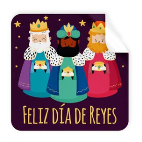 Etiquetas de regalo en rollo ETIQUETAS REGALO ADH. ROLLO  250 uds. CUADRADAS 40x40 NAVIDAD "FELIZ DIA DE REYES"